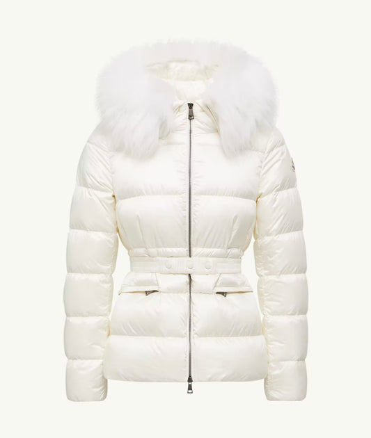 GUBBINO MONCLER DONNA BIANCO CON PELLICCIA BIANCA