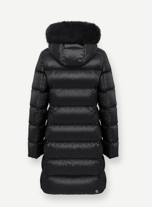 COLMAR DONNA LUNGO NERO CON PELLICCIA