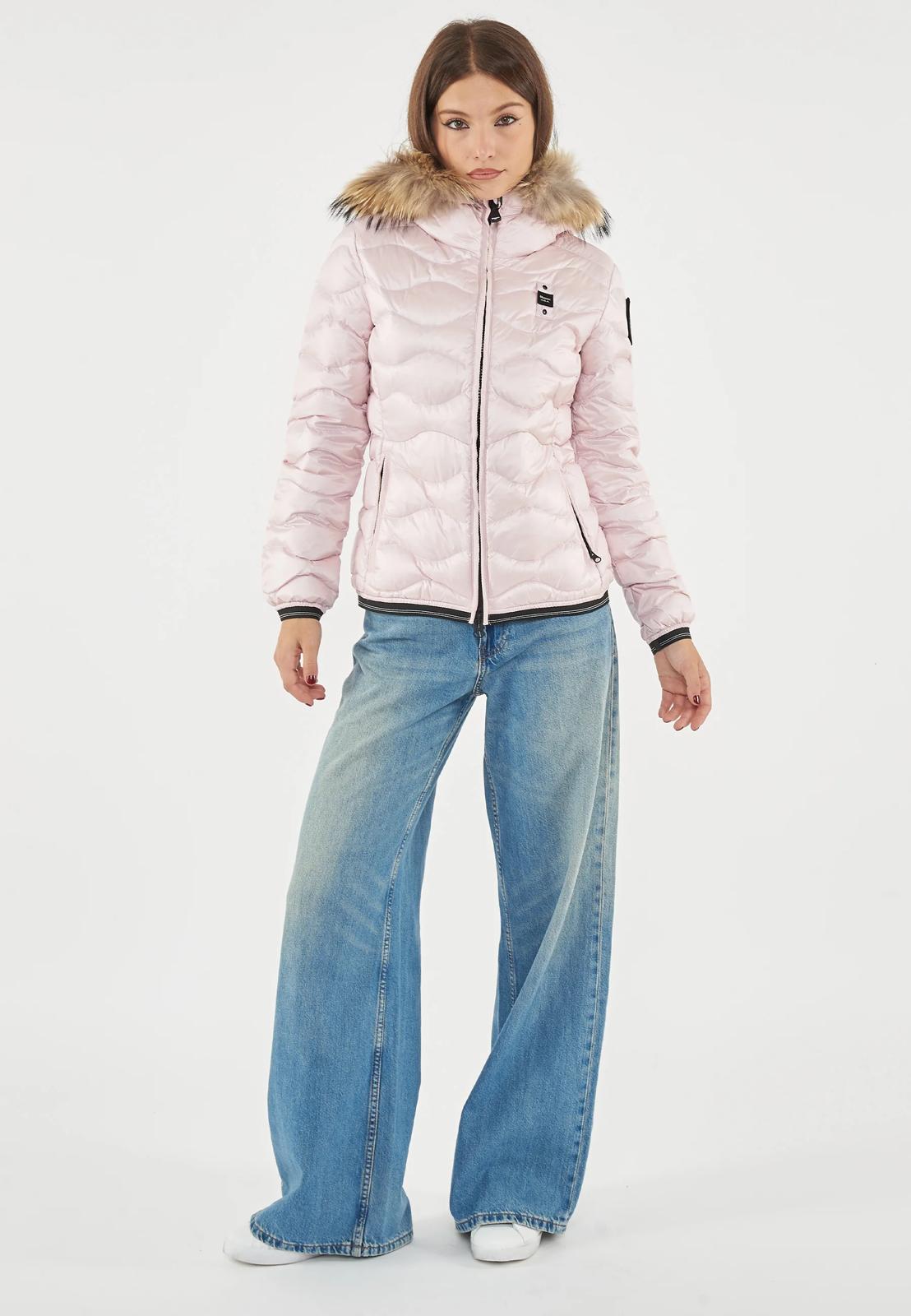 GIUBBINO BLAUER DONNA ROSA CORTO CON PELLICCIA